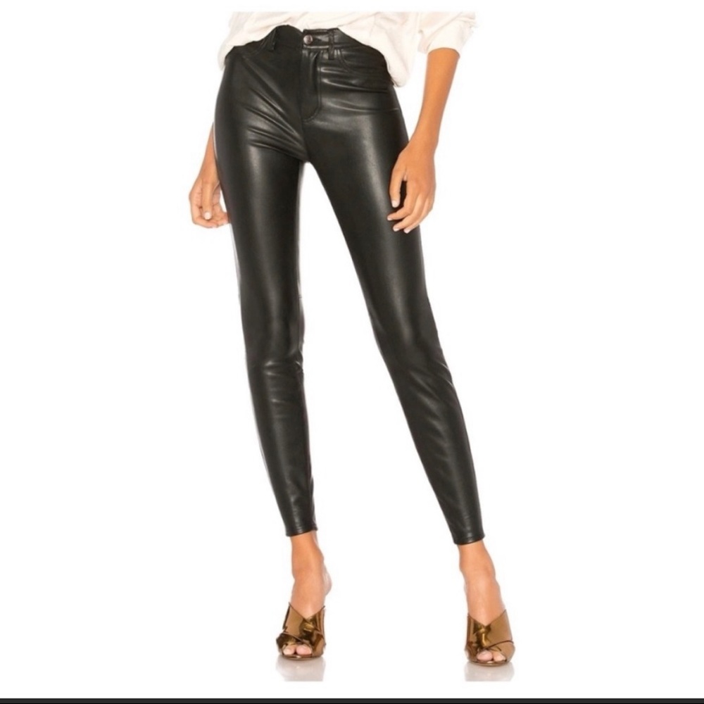 Free People high rise vegan leather skinny pant size 30